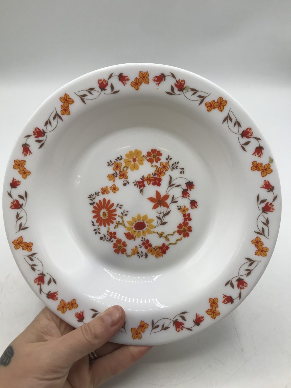 Lot De 6 Assiettes Arcopal Vintage Fleuries 23cm - État Parfait