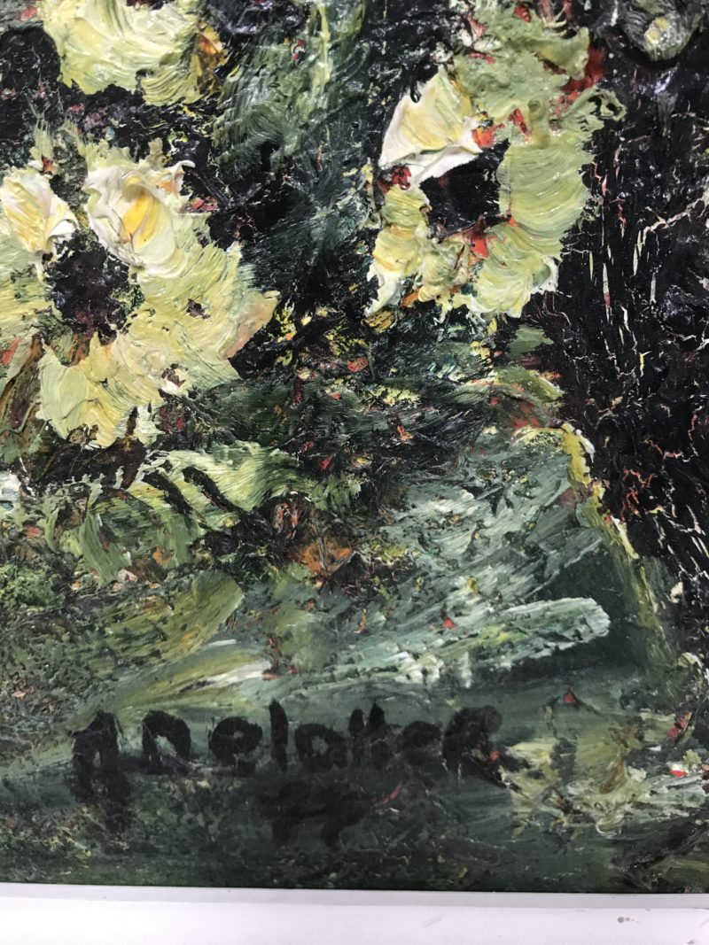 Tableau tournesol "Intimité fleurie" signé Delattre – Image 3