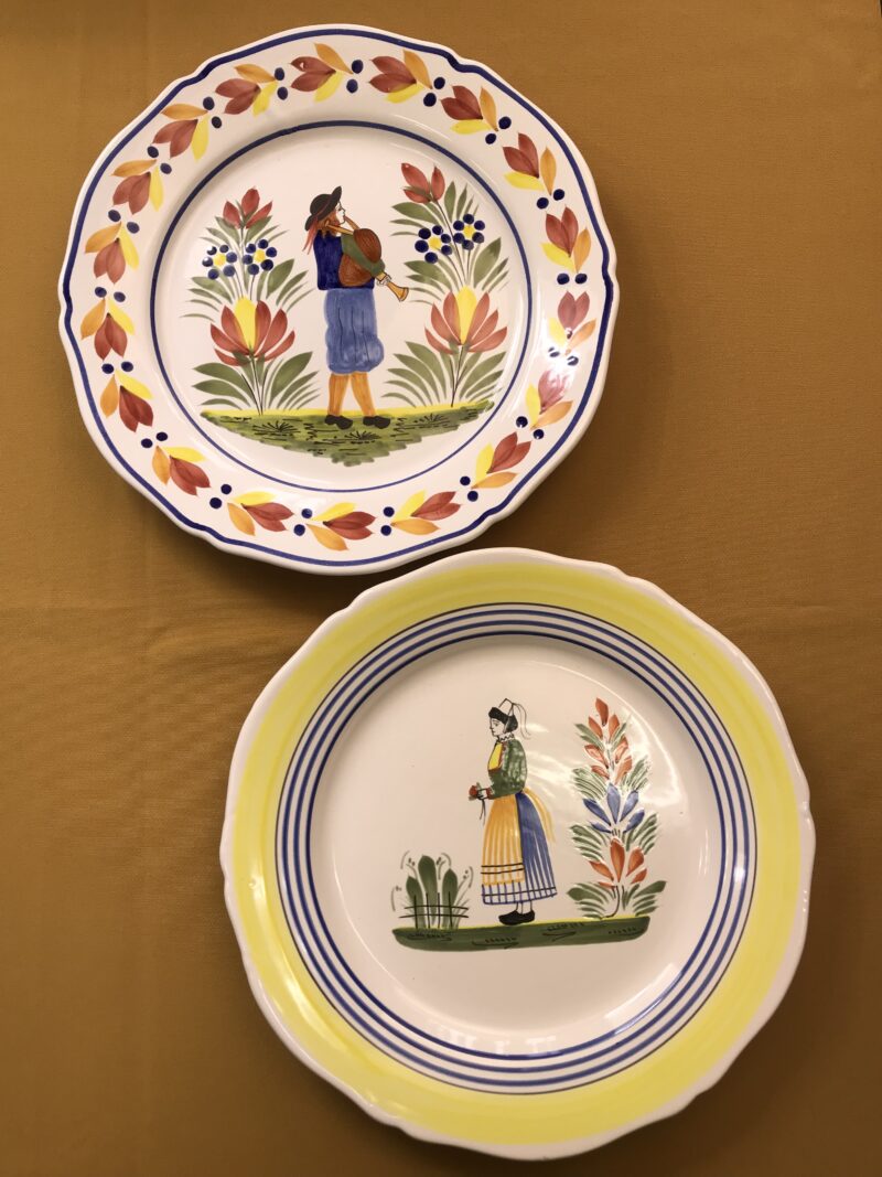 Duo de 2 assiettes Henriot Quimper France