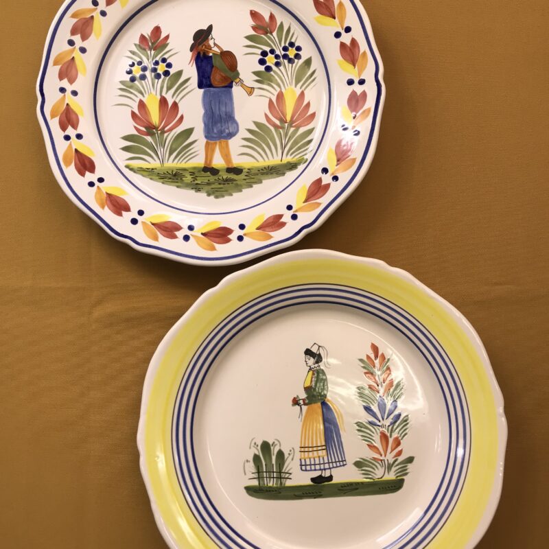 Duo de 2 assiettes Henriot Quimper France