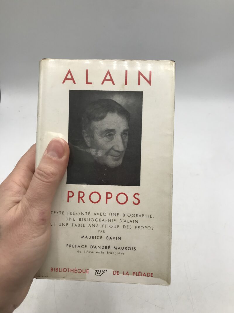 Livre de la Pléiade Alain Propos