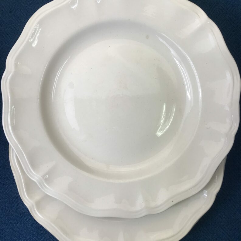 Lot de 2 compotiers Sarreguemines écrus