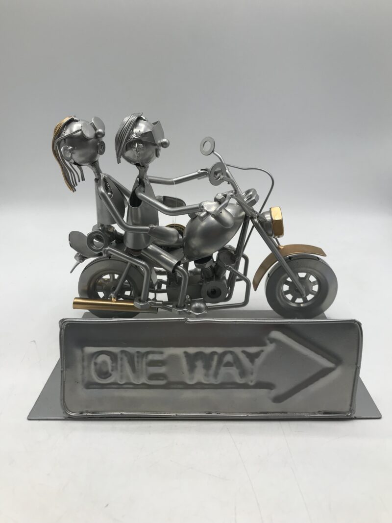 Support bouteille couple moto biker – Image 4