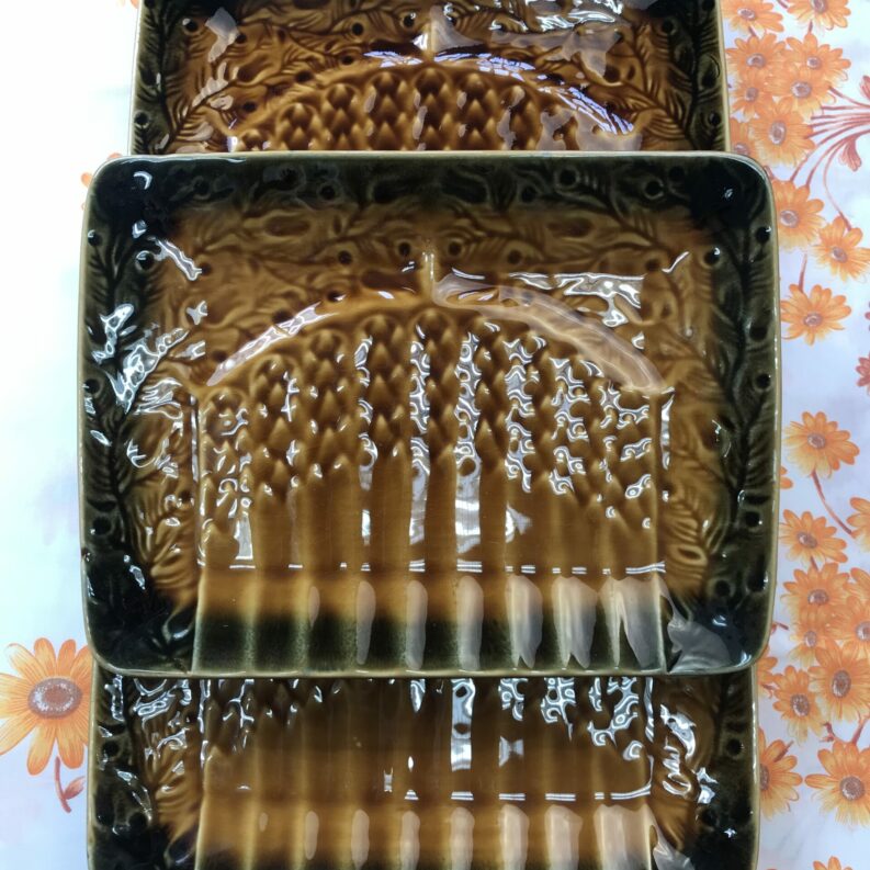 Service de 6 assiettes à asperge Sarreguemines