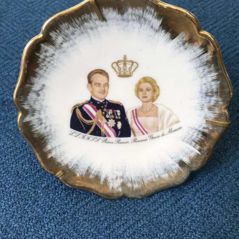 Vintage Porcelaine Prince Rainier et princesse Grace de Monaco Mini Plaque