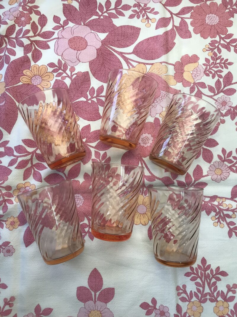 lot de 6 verres en Rosaline