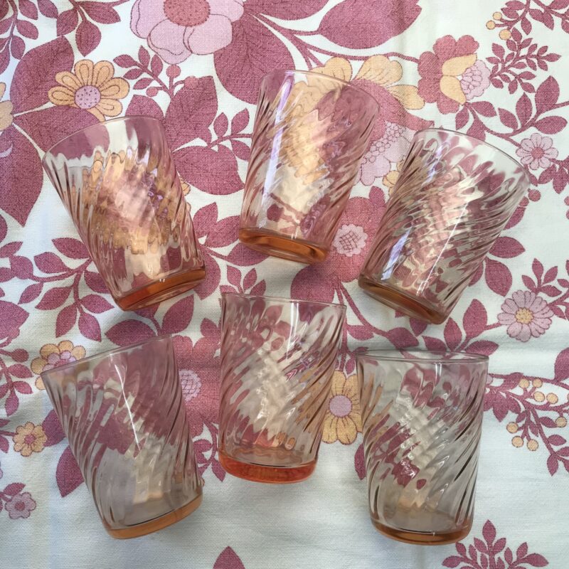 lot de 6 verres en Rosaline