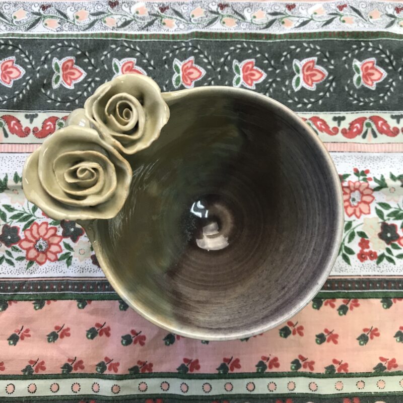 mug en céramique artisanal roses