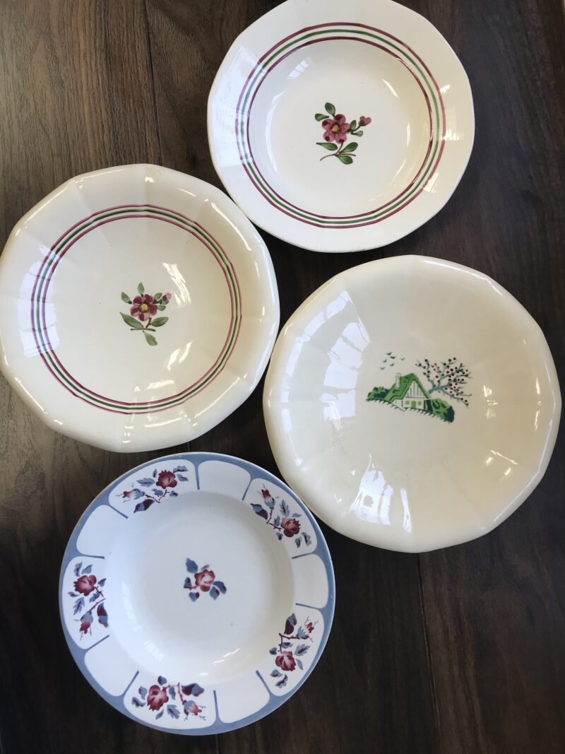 Lot de 4 assiettes creuses Sarreguemines