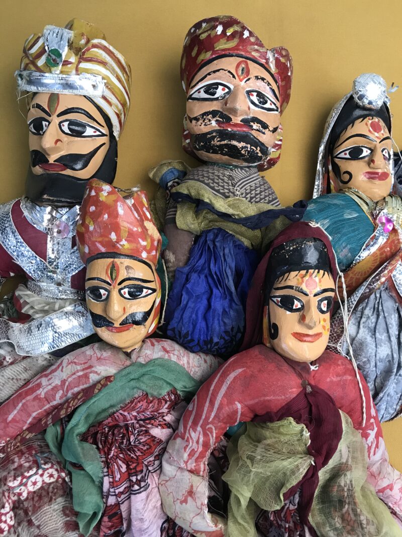 Lot de 5 marionnettes du Rajasthan