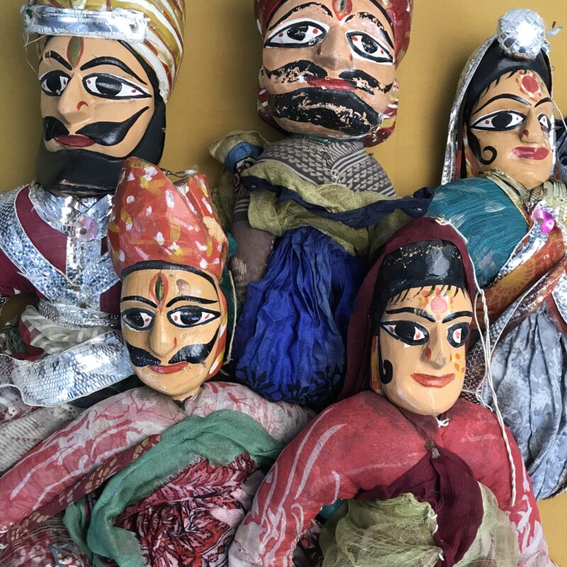 Lot de 5 marionnettes du Rajasthan