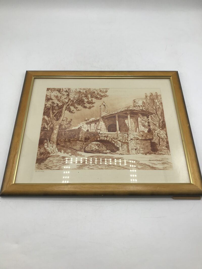 Gravure ancienne d'un château par Maurice de Lambert – Image 2