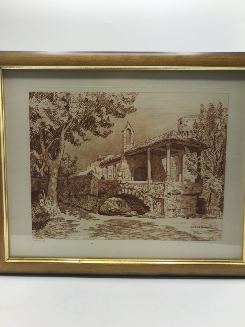 Gravure ancienne d'un château par Maurice de Lambert – Image 3