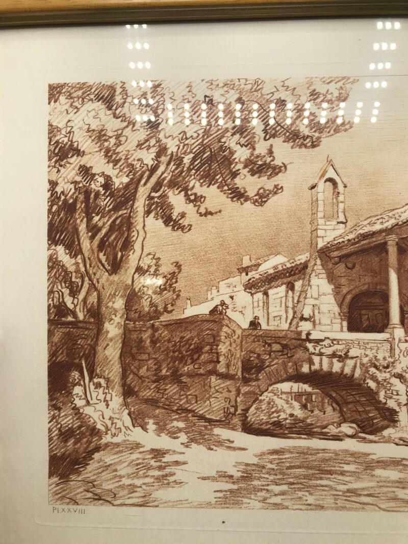 Gravure ancienne d'un château par Maurice de Lambert – Image 8