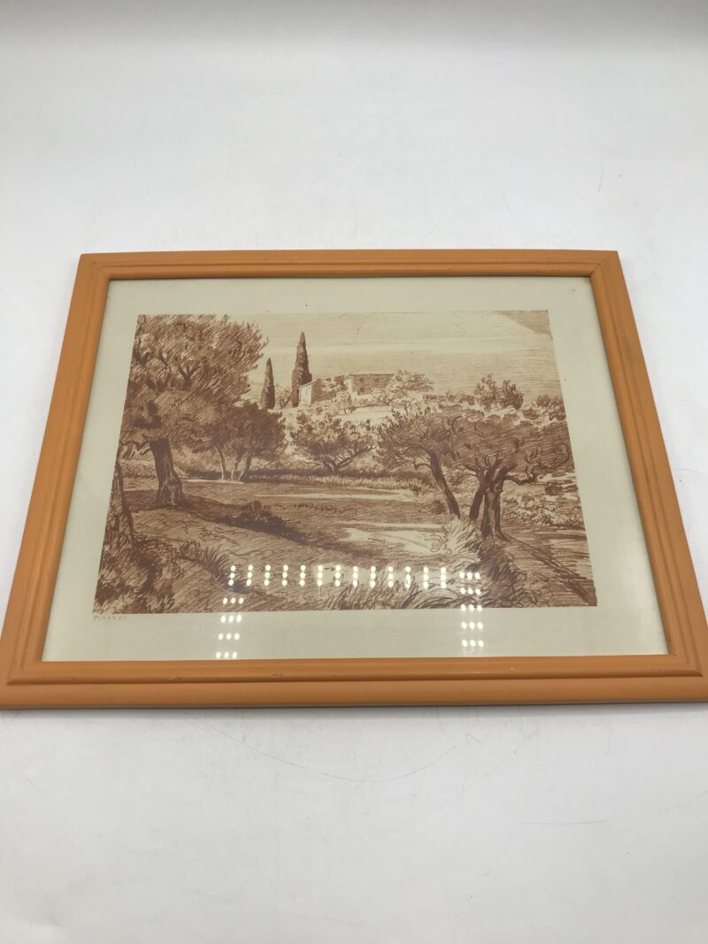 Gravure ancienne d'un paysage par Maurice de Lambert – Image 5