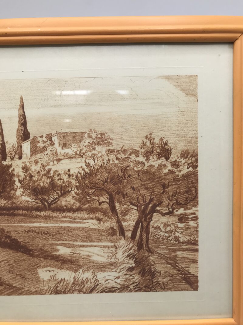 Gravure ancienne d'un paysage par Maurice de Lambert – Image 6