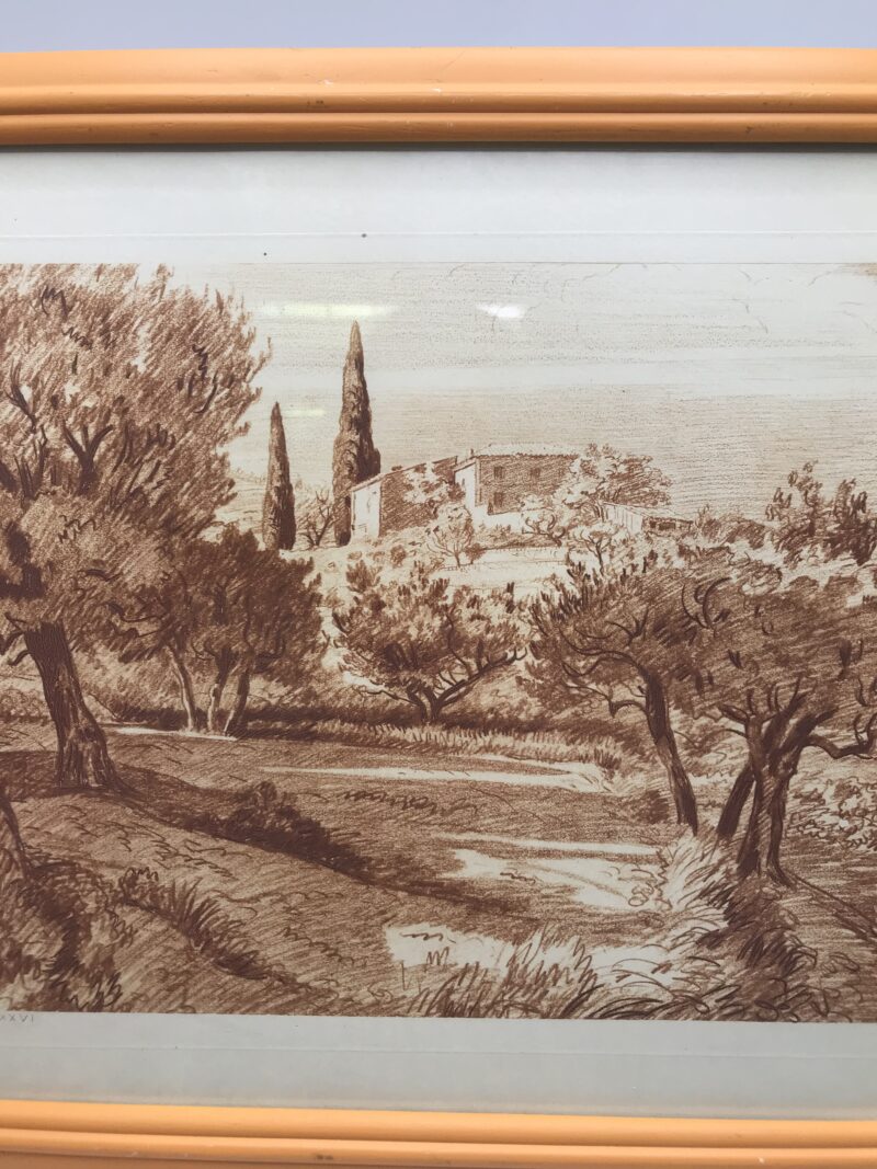 Gravure ancienne d'un paysage par Maurice de Lambert – Image 8