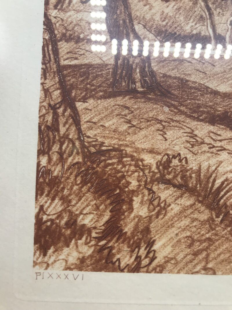 Gravure ancienne d'un paysage par Maurice de Lambert – Image 9