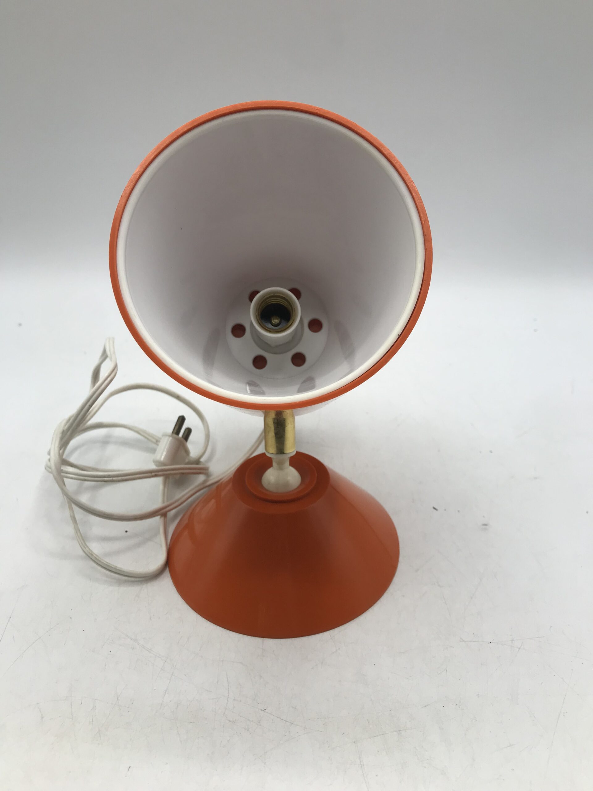 Petite lampe orange vintage années 60 - Ressourcerie Histoires Sans Fin