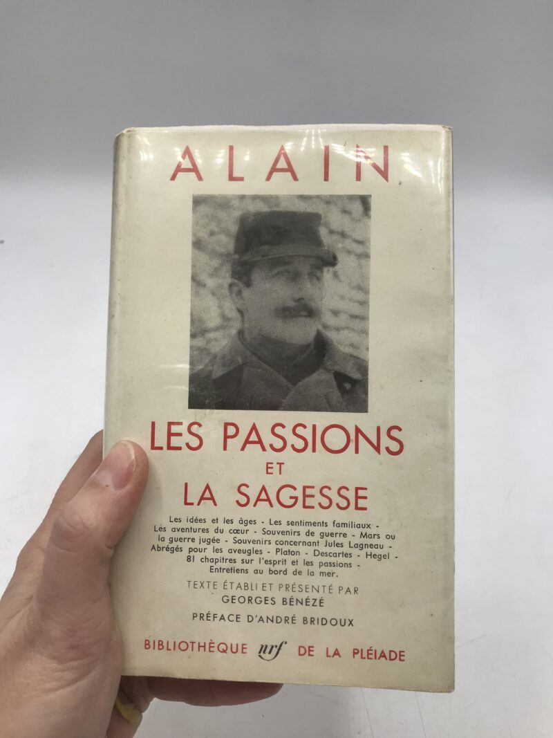 livre de la pléiade Alain Les passions et la sagesse