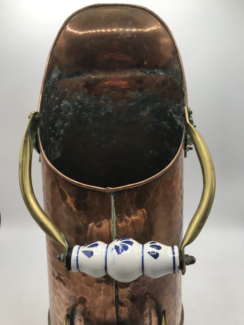 Seau à charbon en cuivre et laiton – Image 5