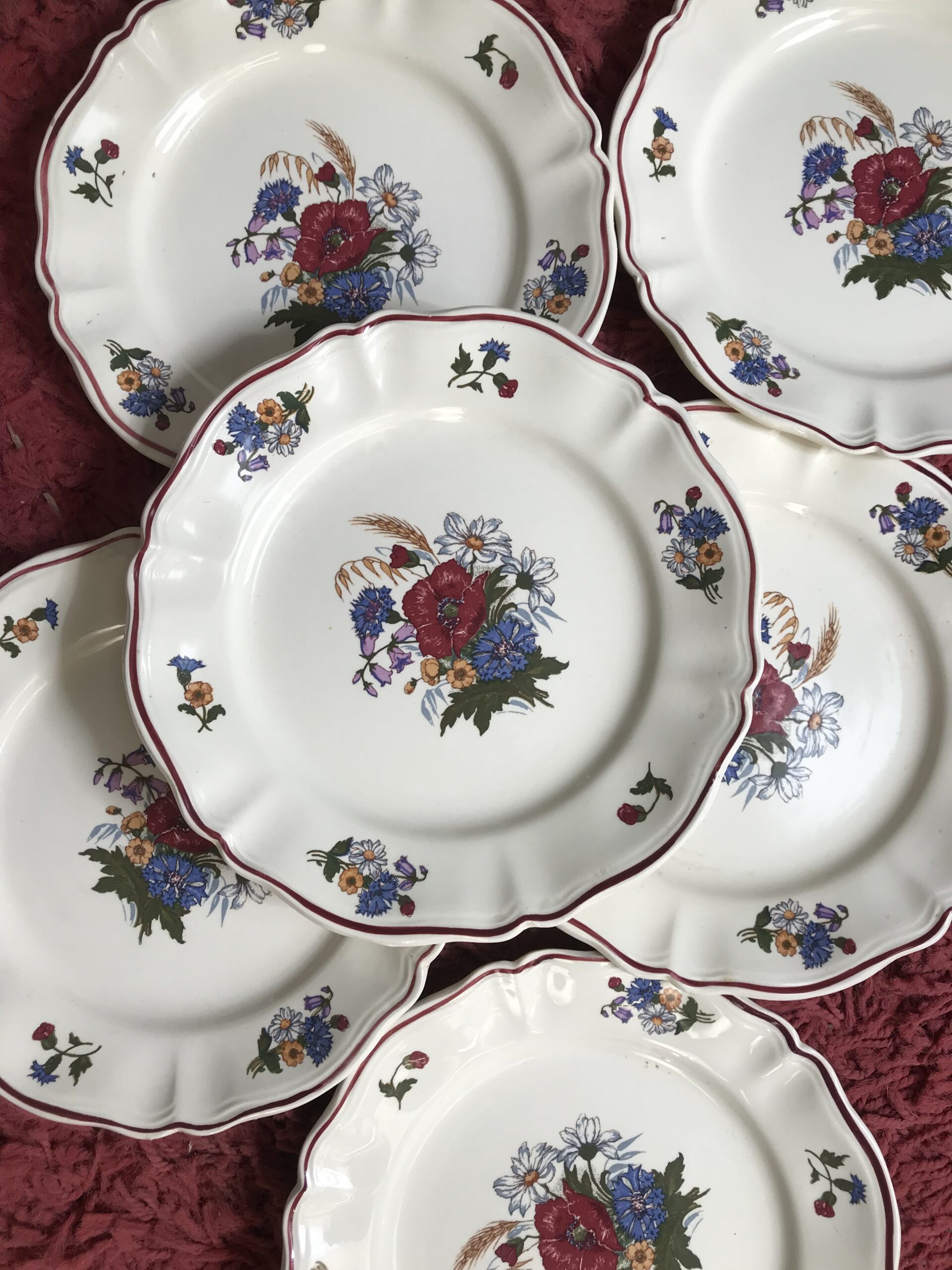 Lot de 9 assiettes à dessert Sarreguemines - Ressourcerie Histoires Sans Fin