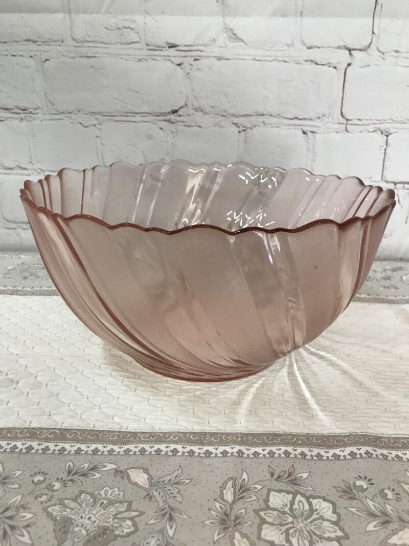 Saladier en verre rose Rosaline