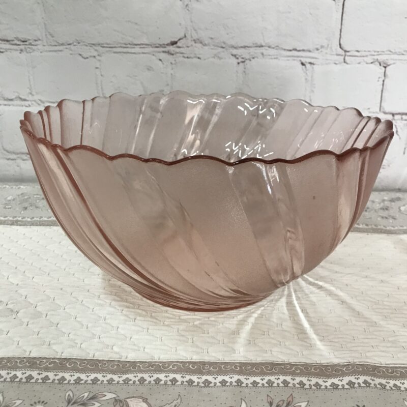 Saladier en verre rose Rosaline