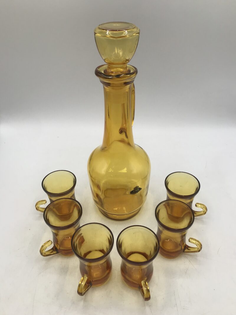 Service à liqueur verre ambré Vintage – Image 5