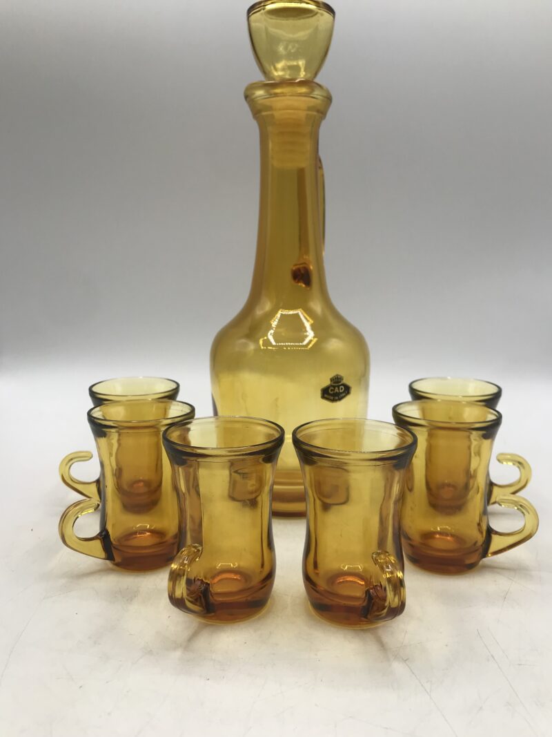 Service à liqueur verre ambré Vintage – Image 6