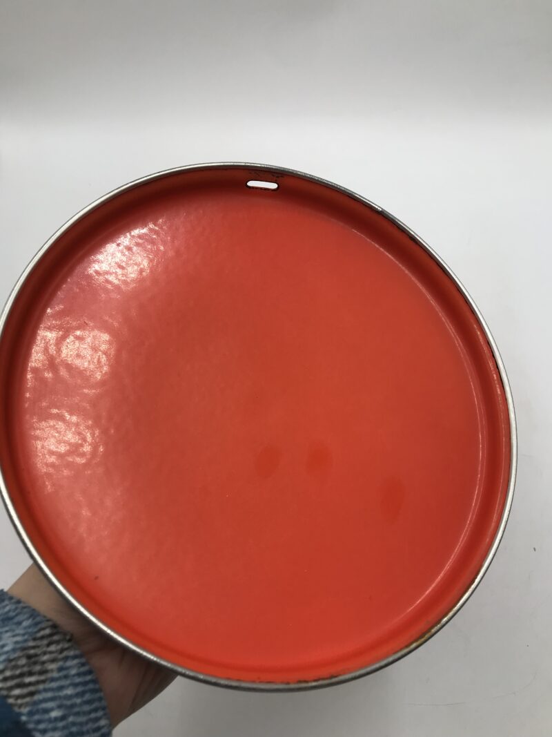 Faitout en émaille rouge vintage Fleurs – Image 7