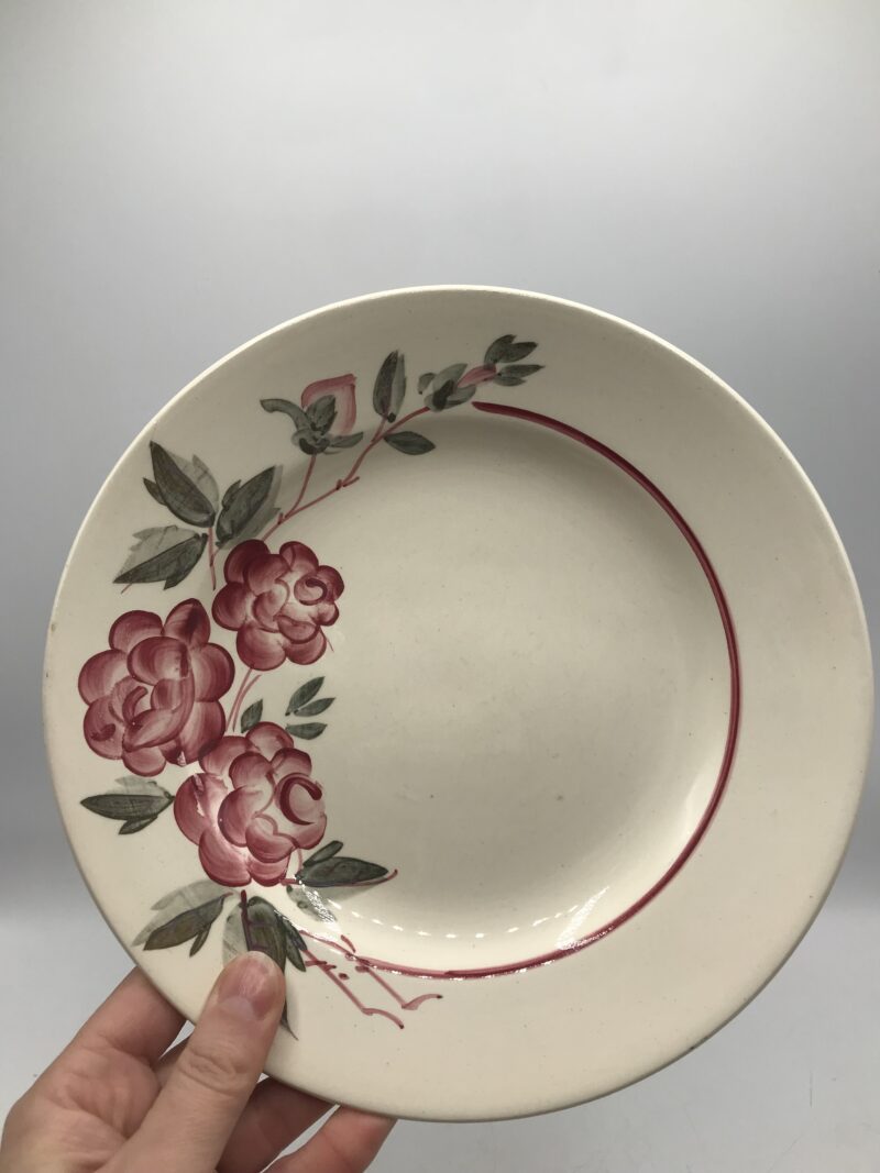 lot de 7 assiettes Sarreguemines Rosy