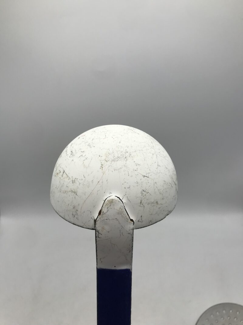 Duo louche et écumoire vintage en métal émaillé bleu et blanc – Image 6