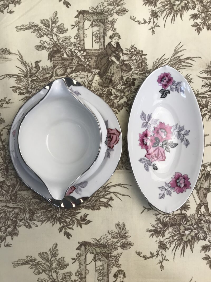 Duo saucière et ravier Porcelaine de Limoges