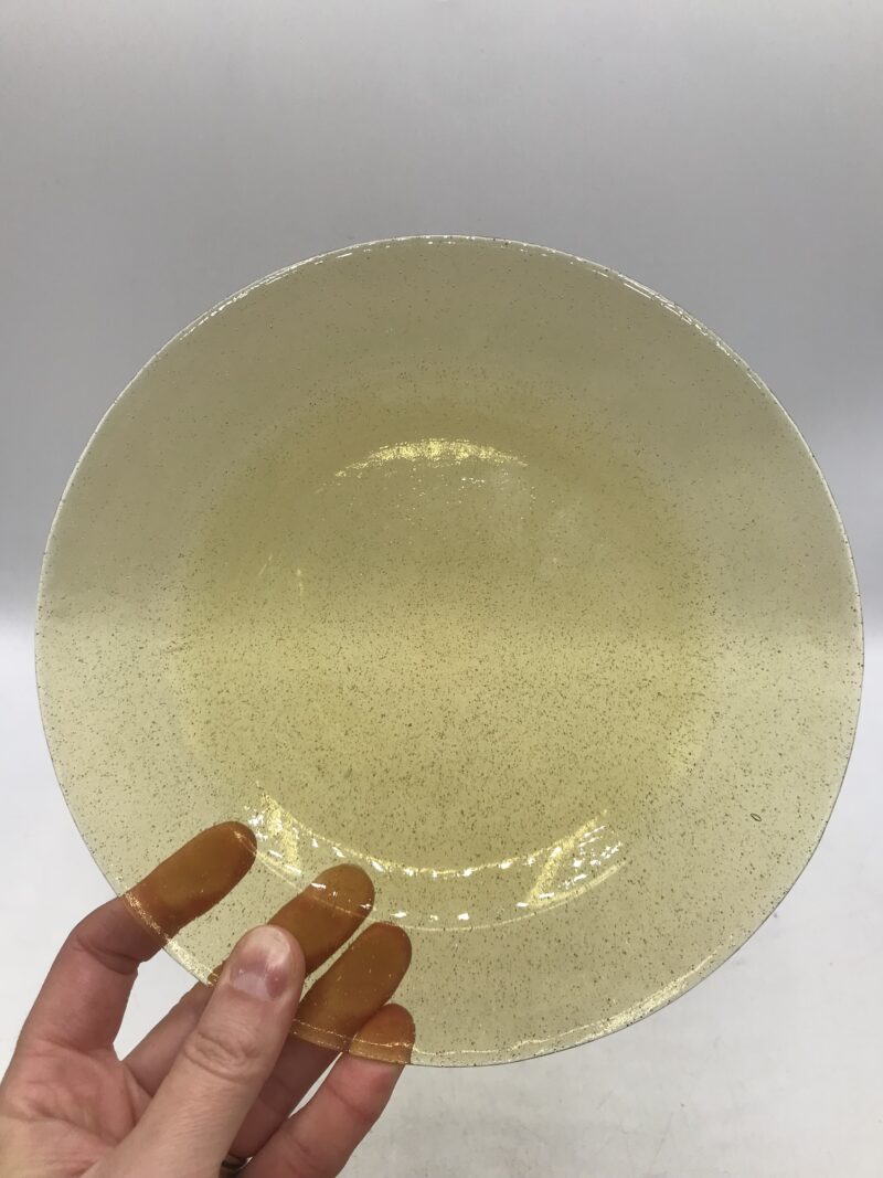 Lot de 6 assiettes à dessert verre bullé ambré – Image 3
