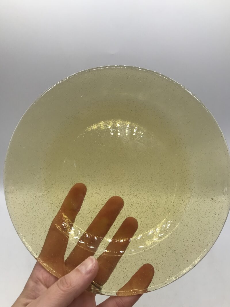 Lot de 6 assiettes à dessert verre bullé ambré – Image 6