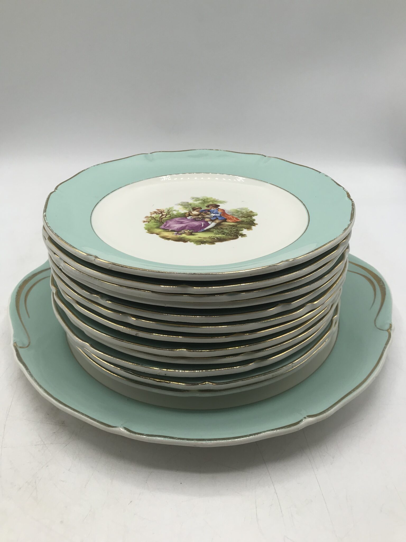 Service à Desserts Vintage Fragonard - Porcelaine Blanche, Bols Inclus, Occasion