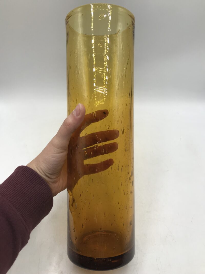 Grand vase Biot verre soufflé ambré – Image 4