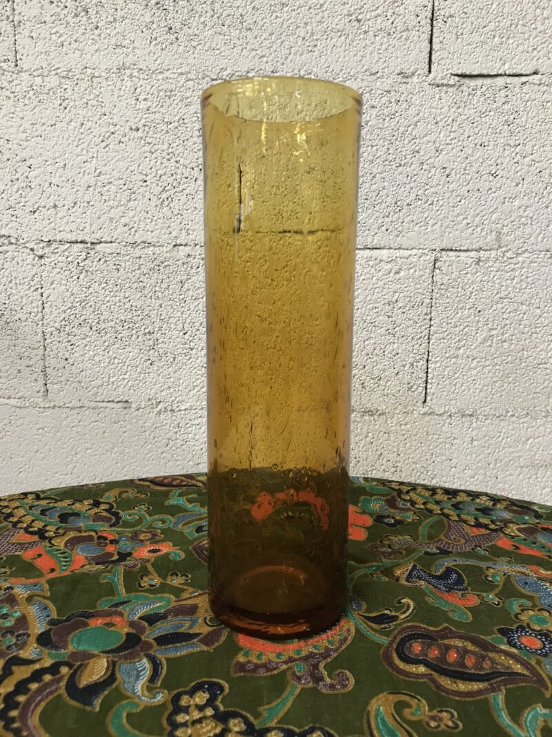 Grand vase Biot verre soufflé ambré