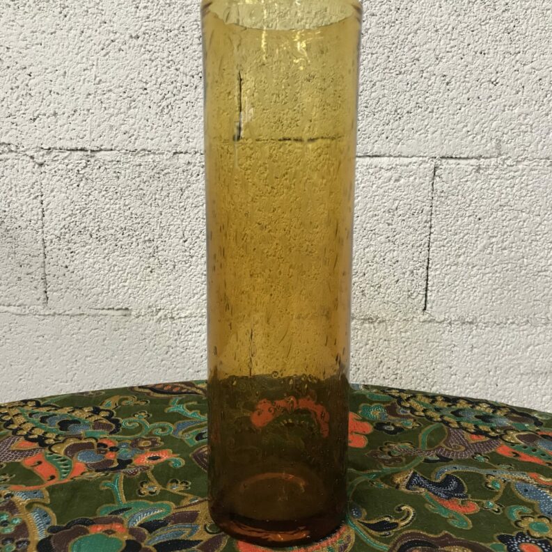 Grand vase Biot verre soufflé ambré