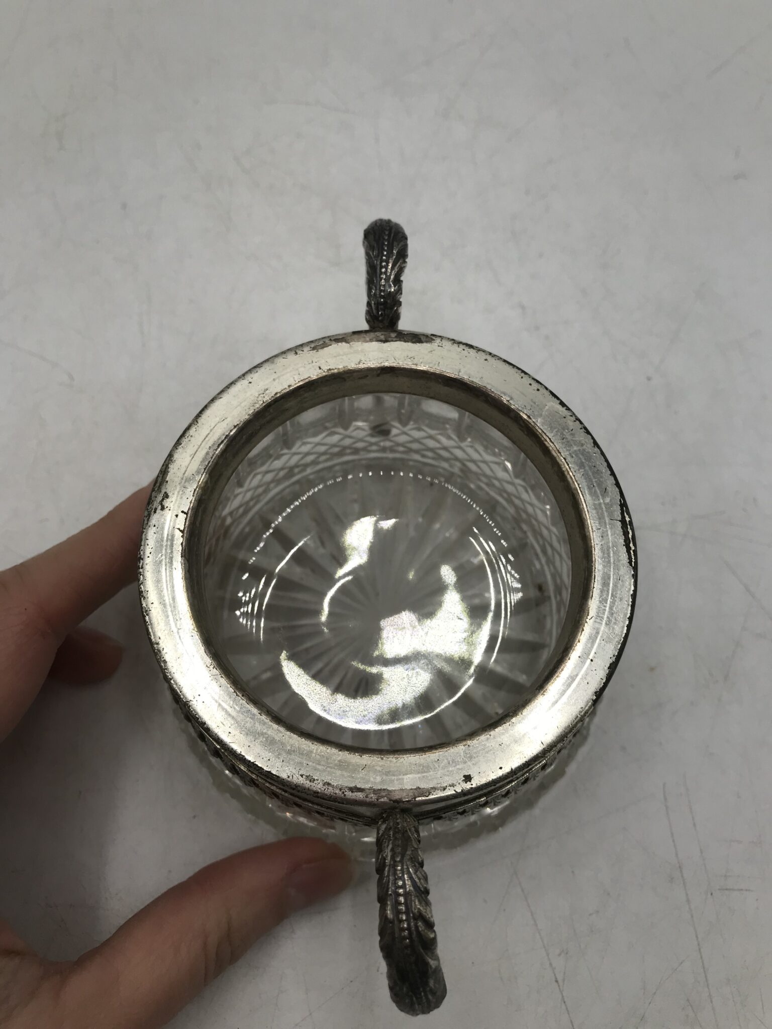 Sucrier métal argenté Victor Saglier monogrammé CM