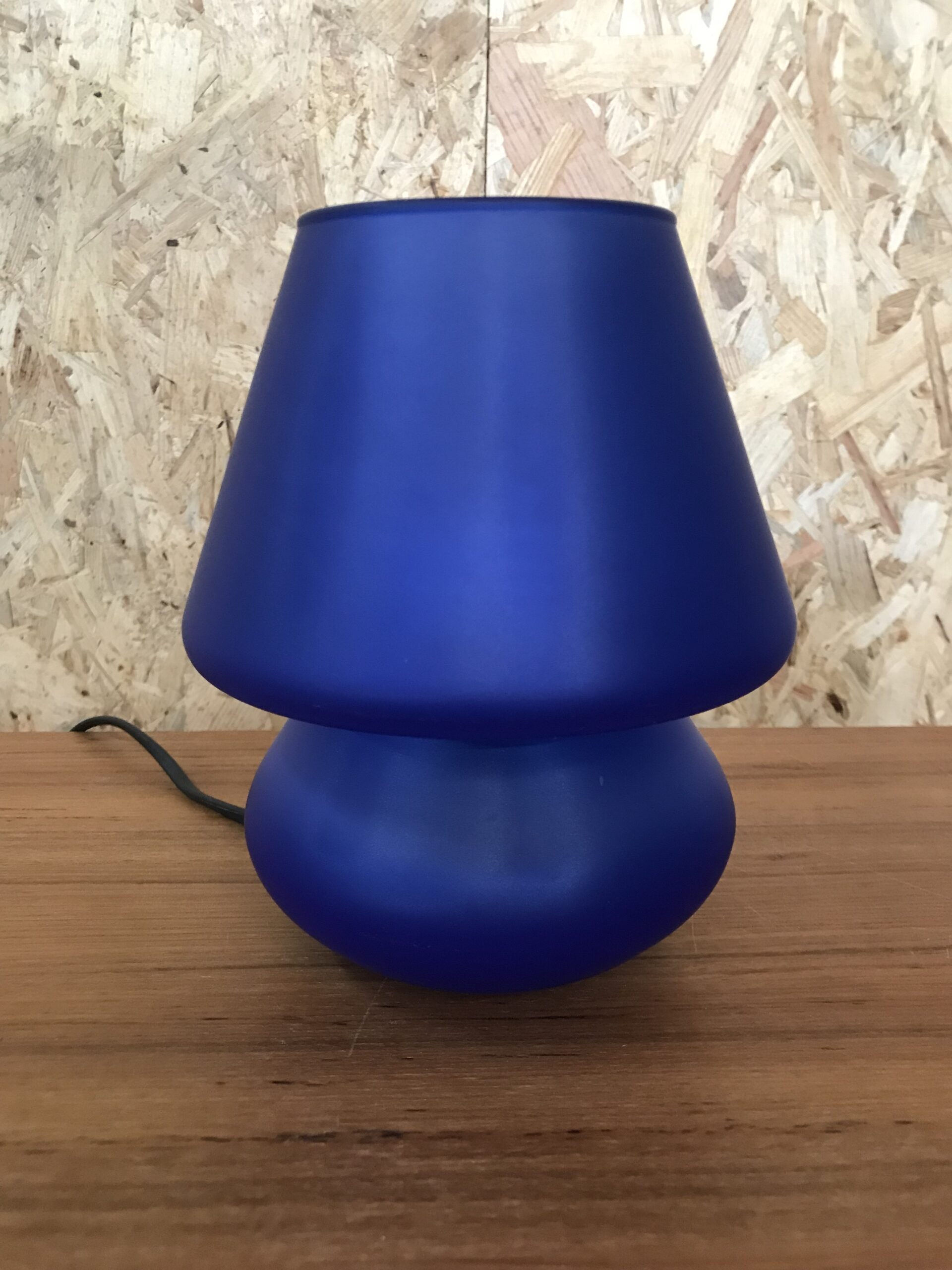 Lampe champignon mushroom bleue vintage - Ressourcerie Histoires Sans Fin