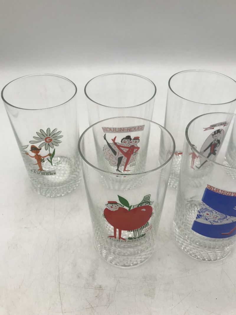 Lot de 6 verres Hervé Morvan