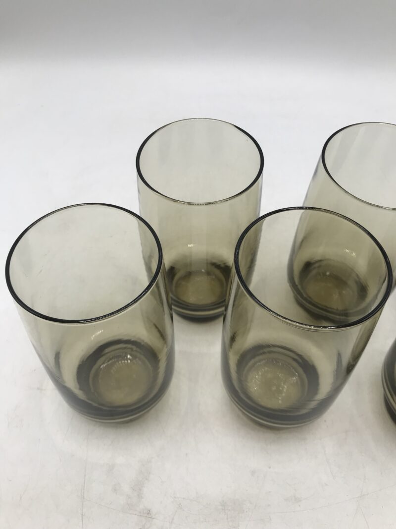 Lot de 6 verres fumés vintage – Image 4