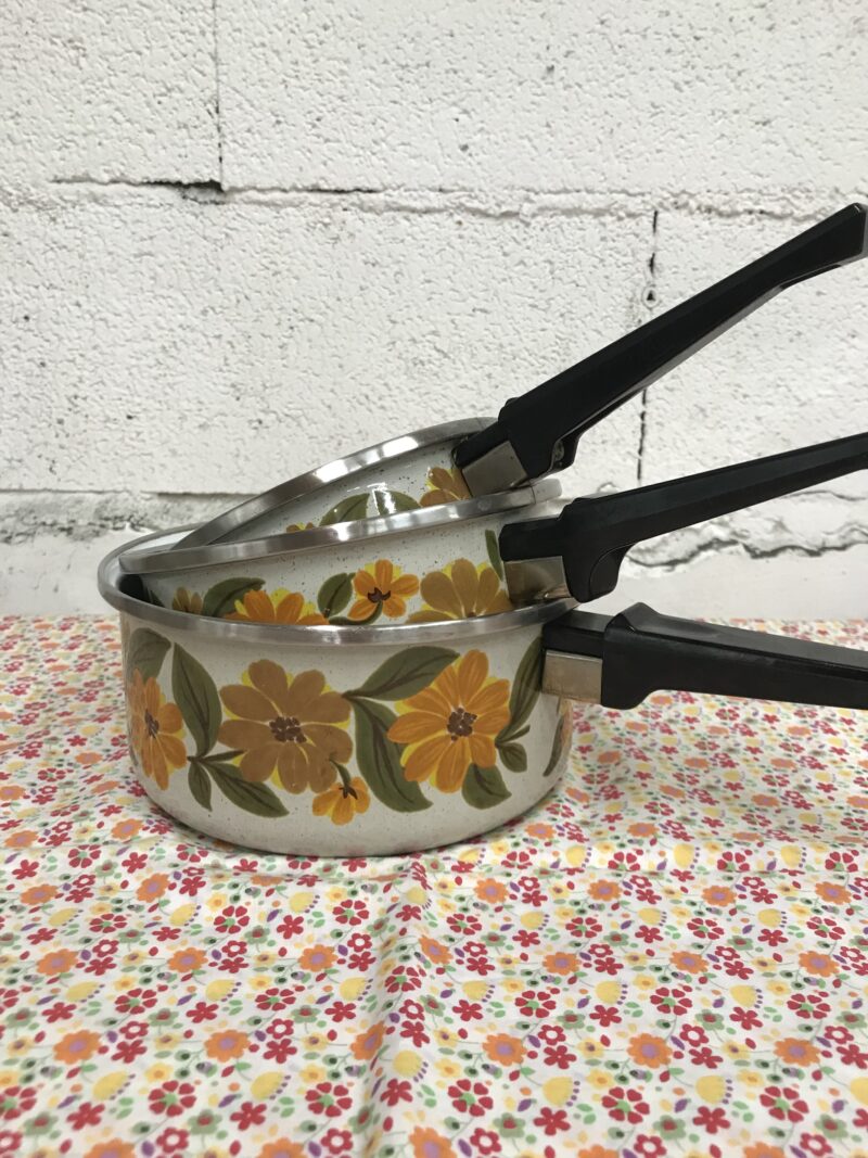 lot de 3 casseroles émail