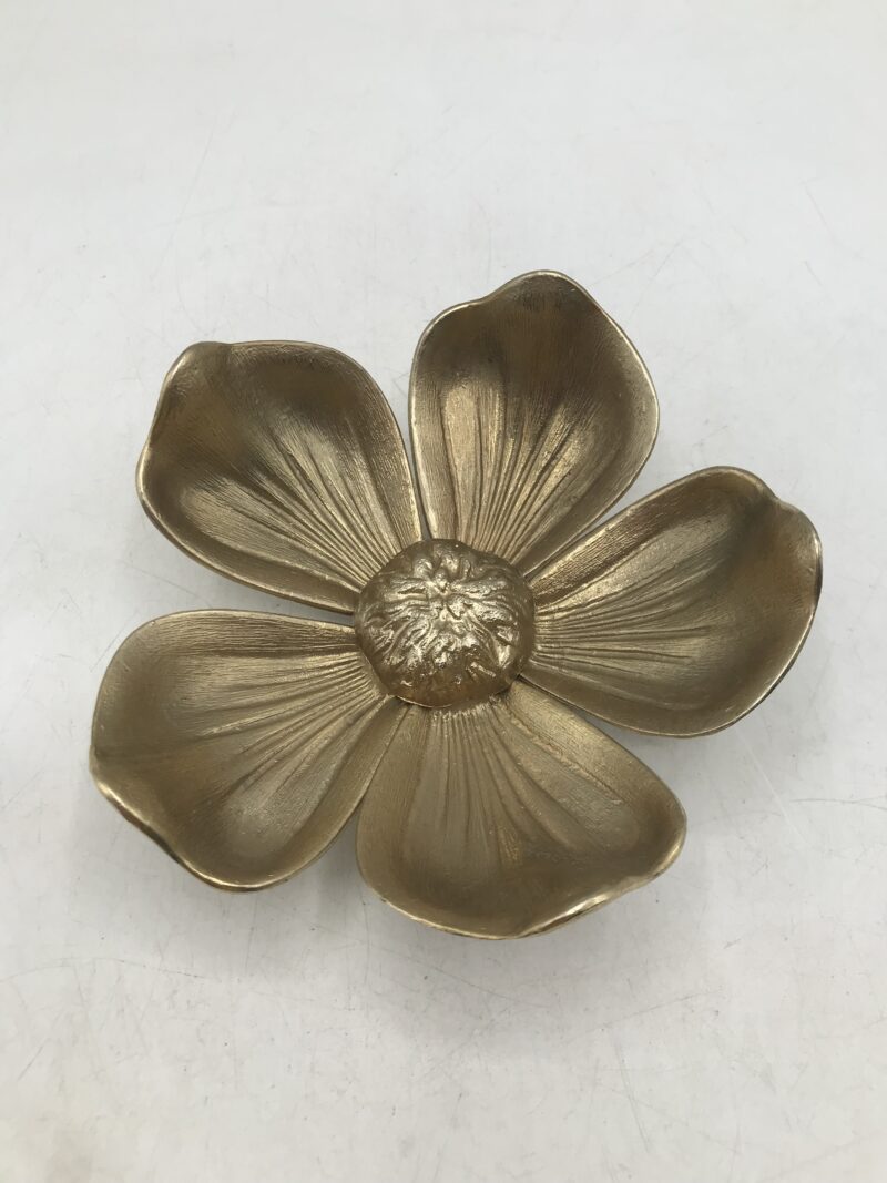Cendrier fleur doré vintage – Image 6