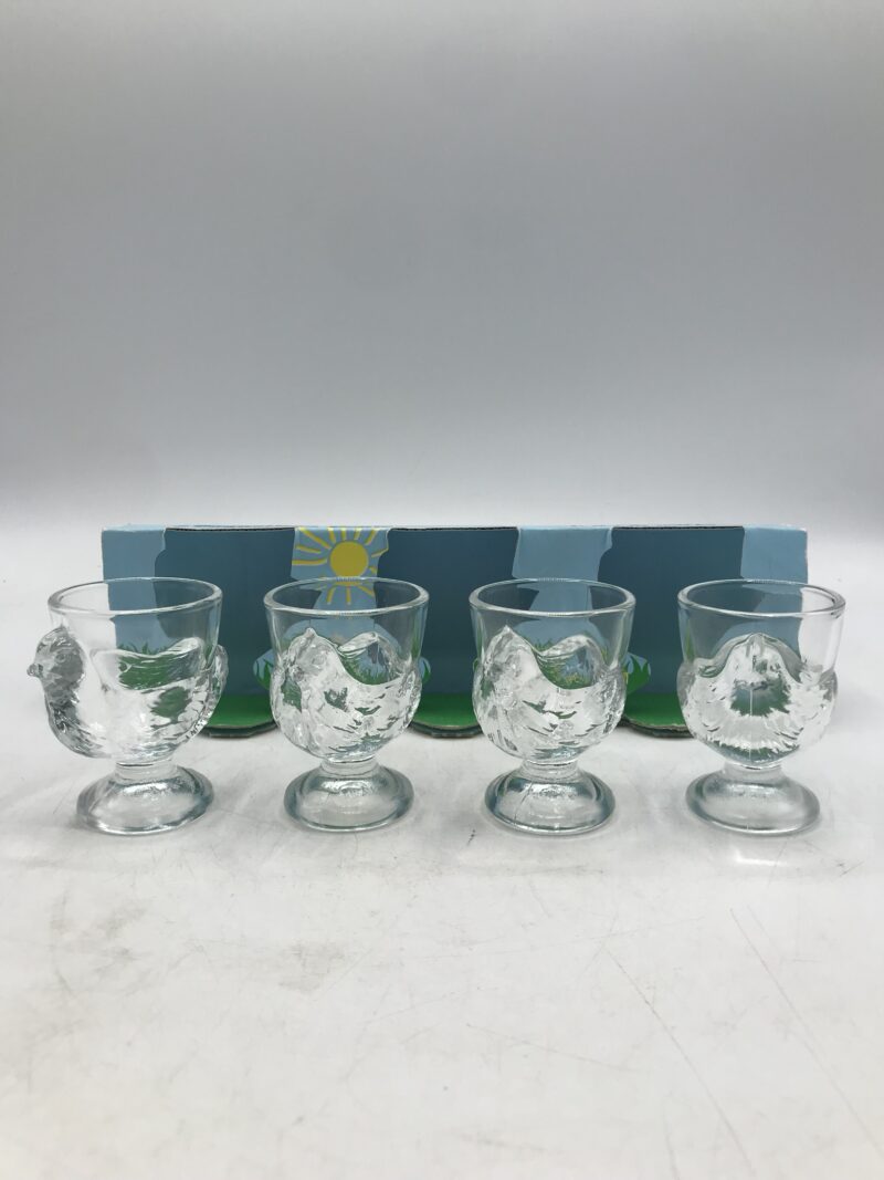 Lot de 4 coquetiers poule Luminarc vintage – Image 4