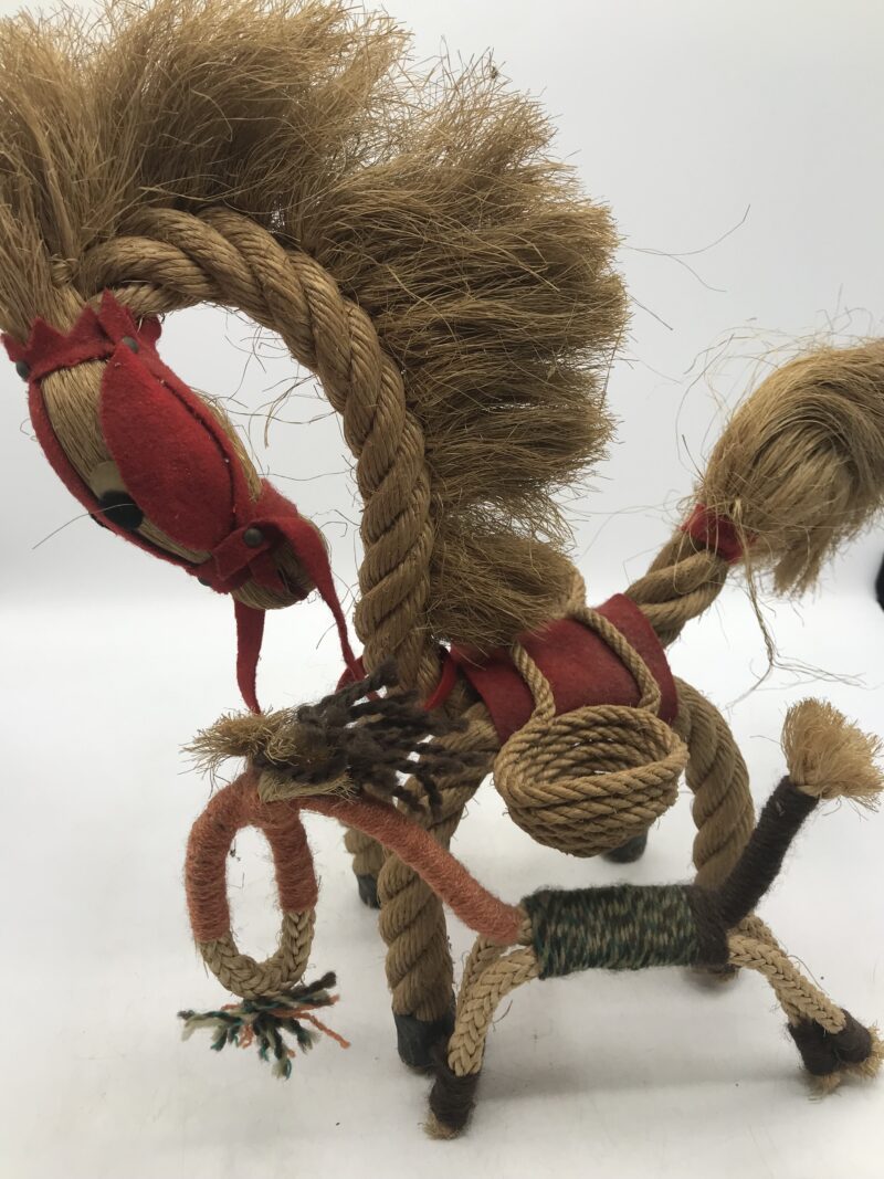 Duo de chevaux tressés jouets anciens – Image 4