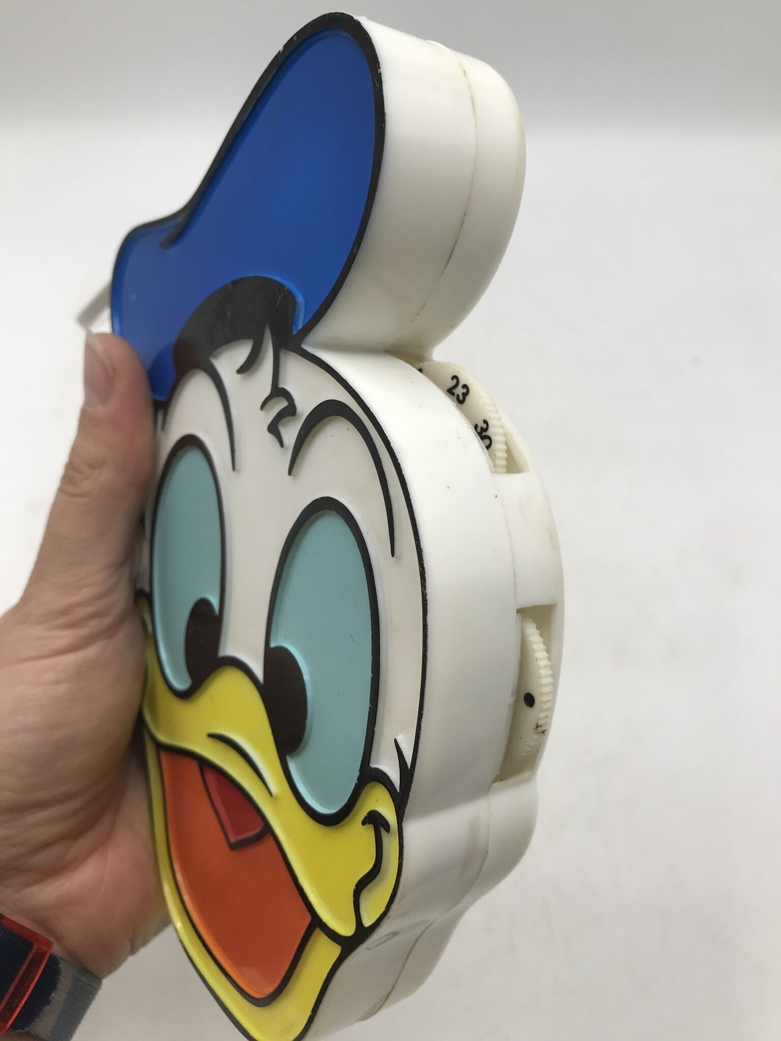 Boîte Vide Vintage DONALD DUCK - Années 80, Forme Boucle De Ceinture/pendentif, Jouet Radio Rétro Collector