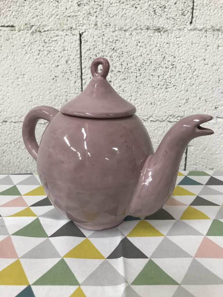Théière Céramique Éléphant Couleur Wengé - Déco Vintage Originale